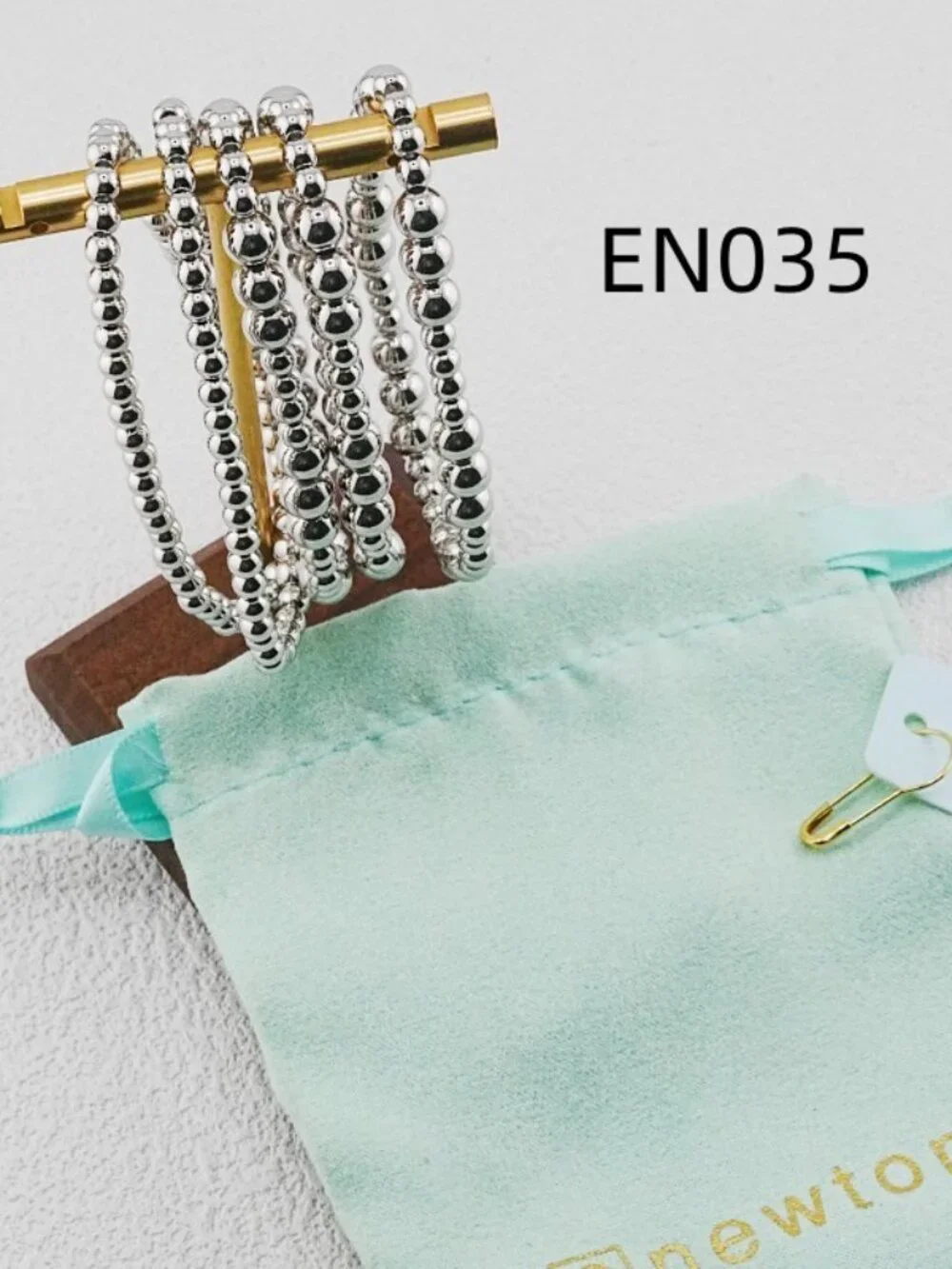 Enewton Platinum Bead Five-Piece Bracelet Set